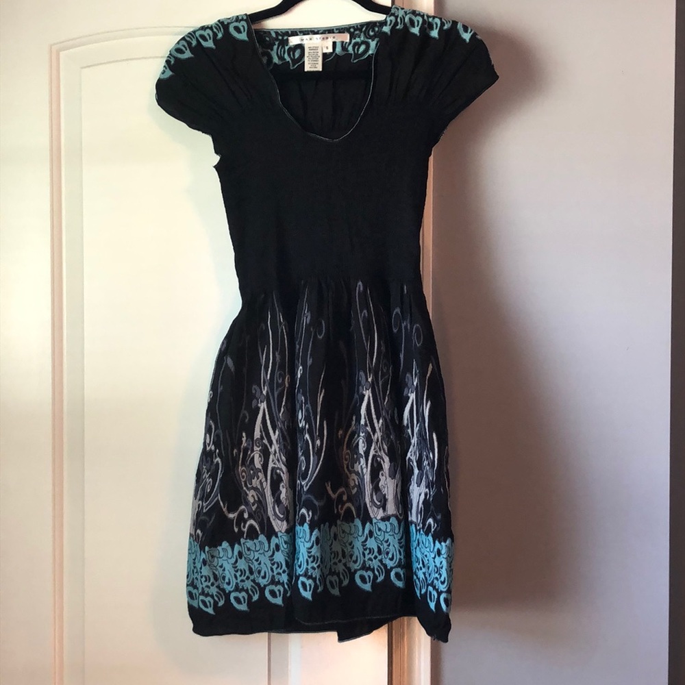 Max Studio fit & flare dress with stretchy bodice